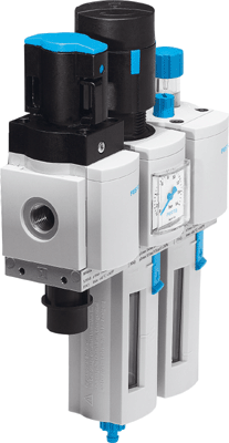 COMBO UNIT series MS4 G1/4<br>With gauge & wall brackets MSB4-1/4:C1J2M1-WP