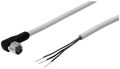 ANGLED SOCKET with M8 3-PIN CONNECTOR, 2.5M CABLE SIM-M8-3GD-2,5-PU